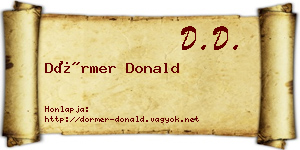 Dörmer Donald névjegykártya